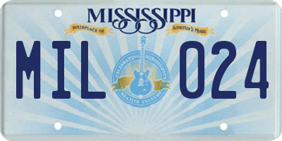 MS license plate MIL024