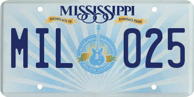 MS license plate MIL025