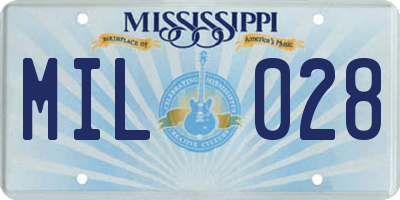 MS license plate MIL028