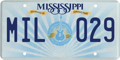 MS license plate MIL029