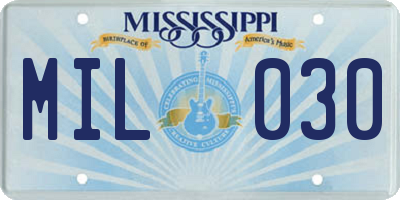 MS license plate MIL030