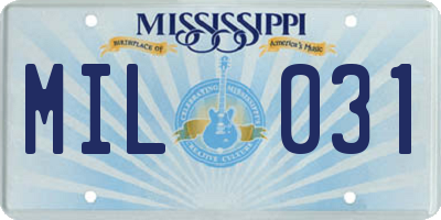 MS license plate MIL031