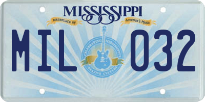 MS license plate MIL032