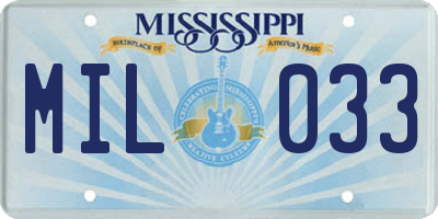 MS license plate MIL033