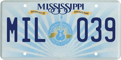 MS license plate MIL039
