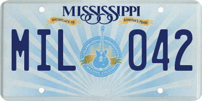 MS license plate MIL042