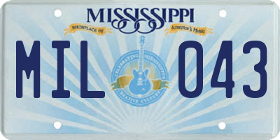 MS license plate MIL043