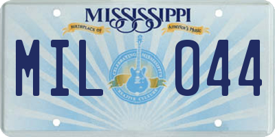 MS license plate MIL044
