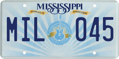 MS license plate MIL045