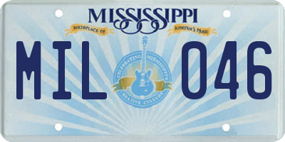 MS license plate MIL046