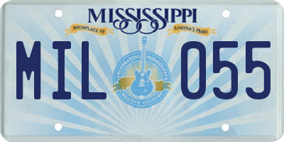 MS license plate MIL055