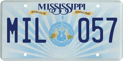 MS license plate MIL057