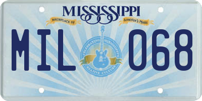 MS license plate MIL068