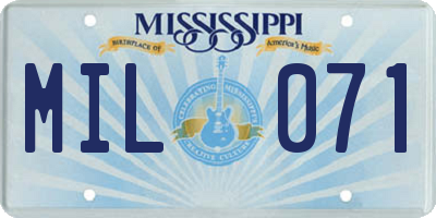 MS license plate MIL071