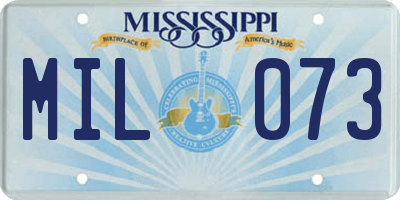 MS license plate MIL073
