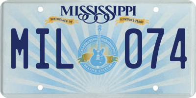 MS license plate MIL074