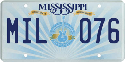 MS license plate MIL076