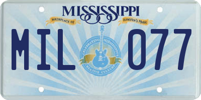 MS license plate MIL077