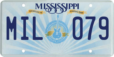 MS license plate MIL079