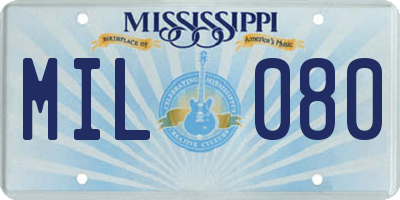 MS license plate MIL080