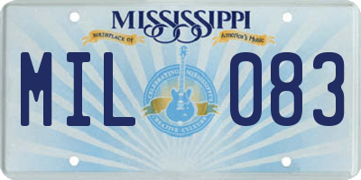 MS license plate MIL083