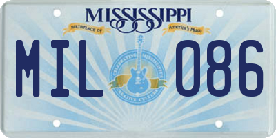 MS license plate MIL086