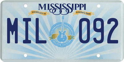 MS license plate MIL092