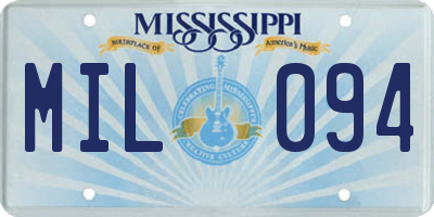 MS license plate MIL094