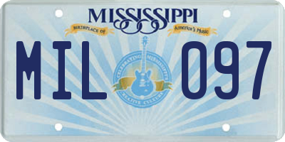 MS license plate MIL097