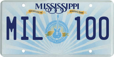 MS license plate MIL100