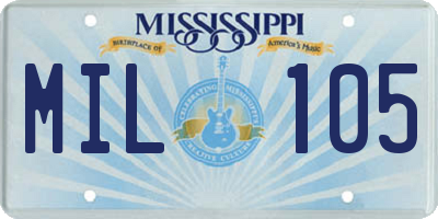 MS license plate MIL105