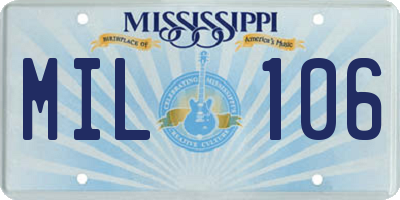 MS license plate MIL106