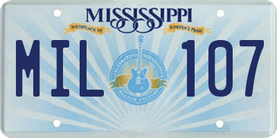 MS license plate MIL107