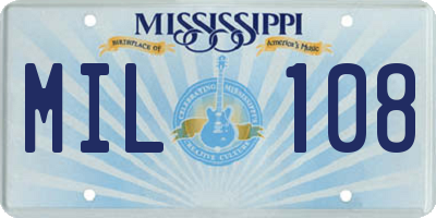 MS license plate MIL108