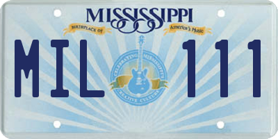 MS license plate MIL111