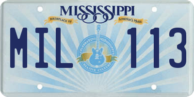 MS license plate MIL113