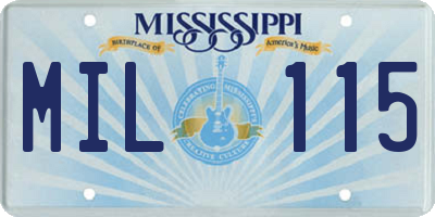 MS license plate MIL115