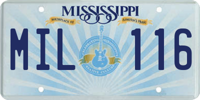 MS license plate MIL116
