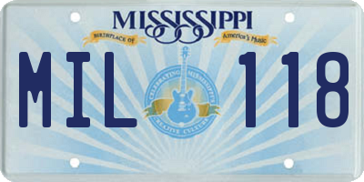 MS license plate MIL118