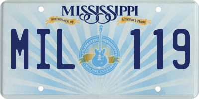 MS license plate MIL119