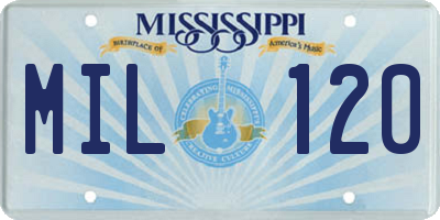 MS license plate MIL120