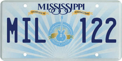 MS license plate MIL122