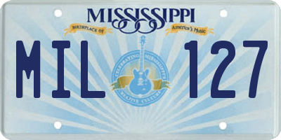MS license plate MIL127
