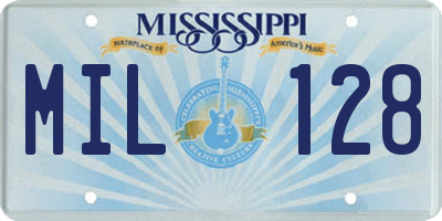MS license plate MIL128