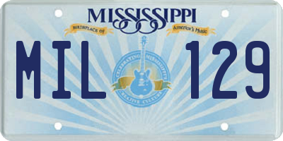MS license plate MIL129
