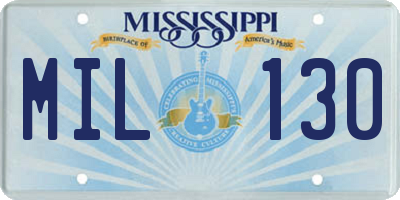 MS license plate MIL130
