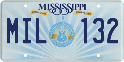 MS license plate MIL132