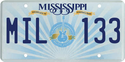 MS license plate MIL133