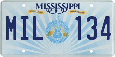 MS license plate MIL134