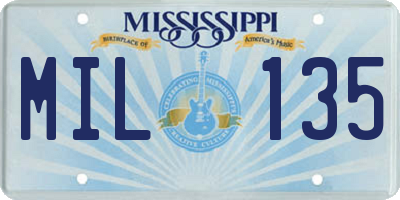 MS license plate MIL135